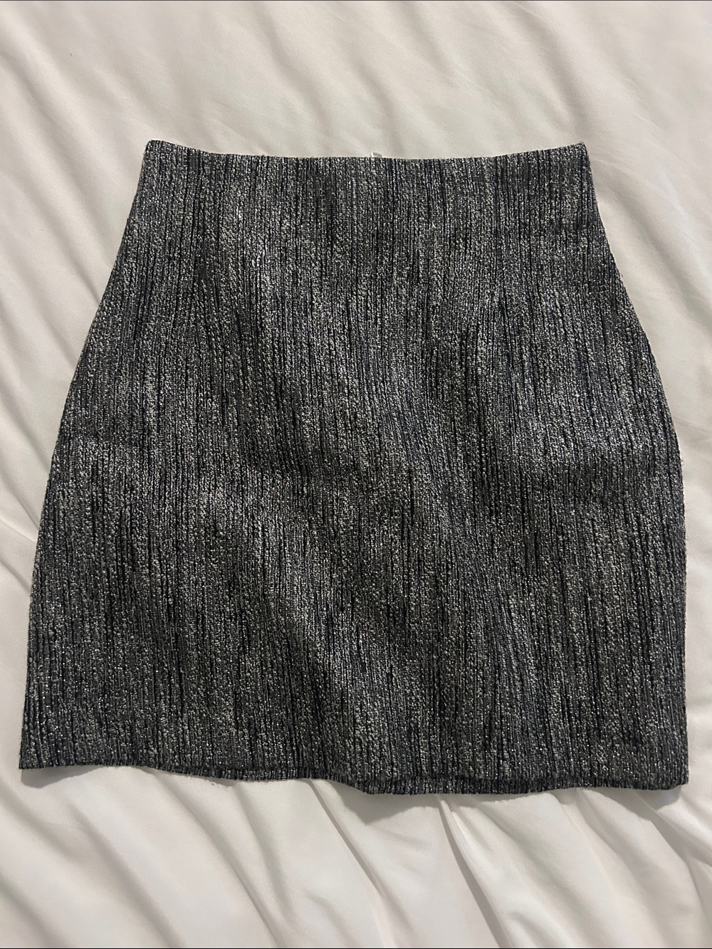 Classic Black Speckled Knit Mini Skirt